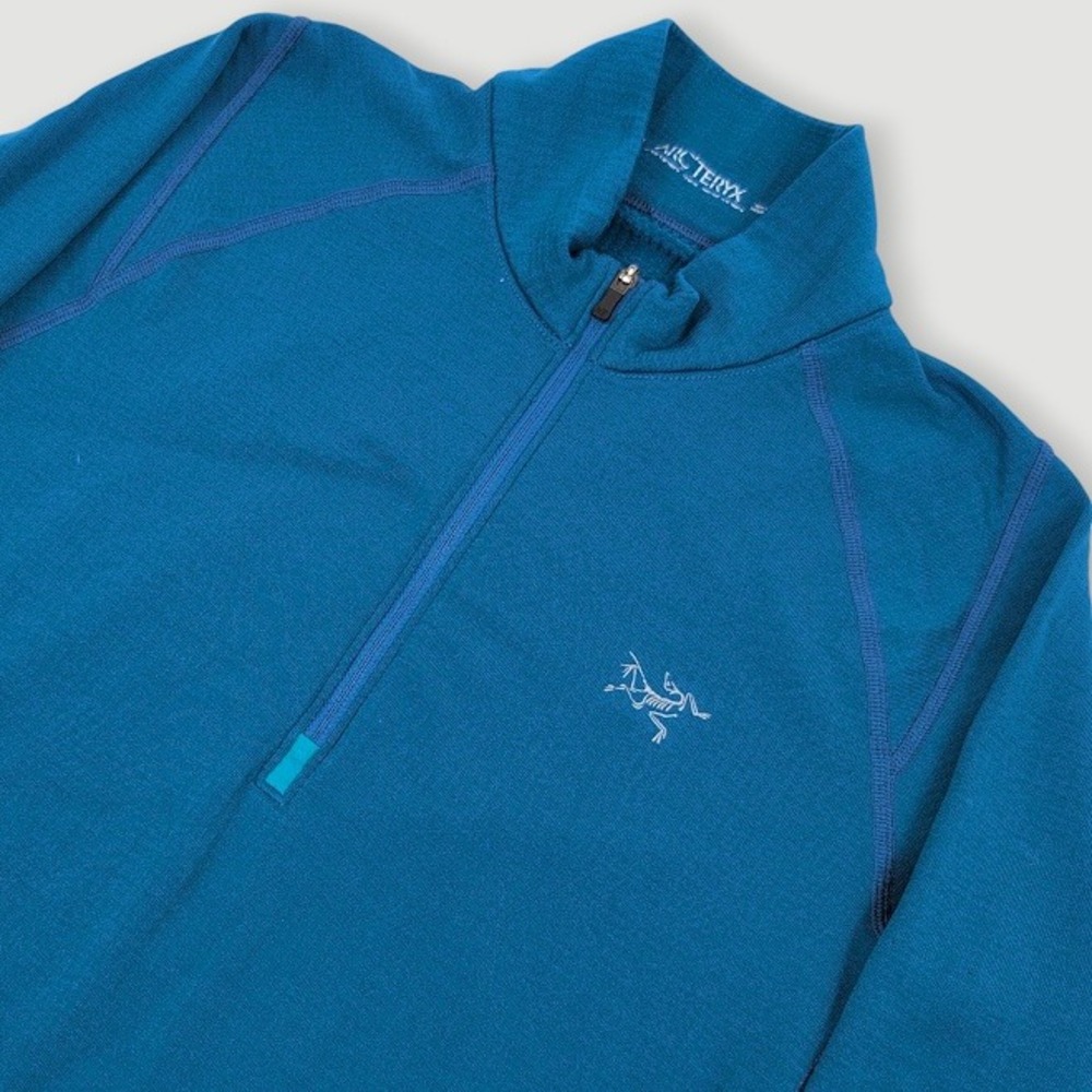 Arc'teryx Thetis Zip Neck Performance Base Layer Mens Medium Blue Gorp Utility